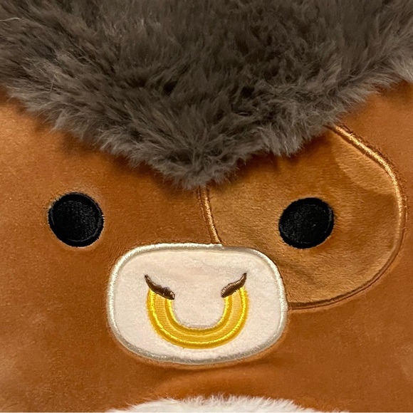 Squishmallow Shep Brown Bull 🐮, Nose Ring, Buffalo Ox Cow Clover, 11” New - Picture 5 of 9